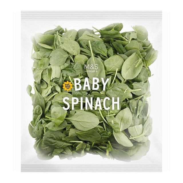 M&S Young Spinach Washed & Ready to Cook 320g, imported from the UK