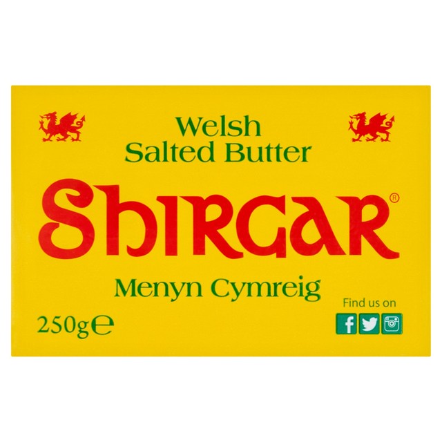 Shirgar salted Welsh butter 250g (British brand)