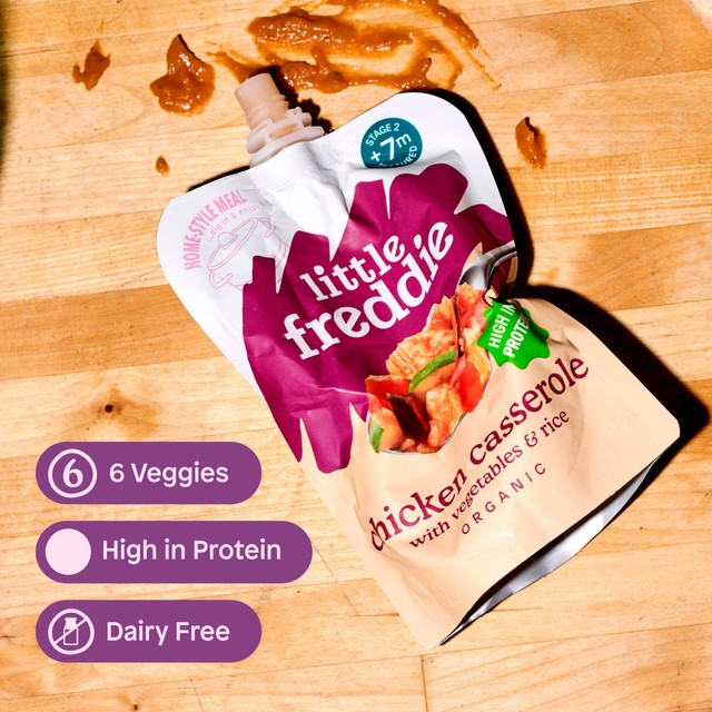 Little Freddie chicken and rice casserole baby food pouch 130g, UK version