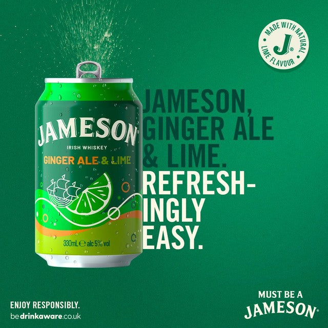 Jameson Ginger Ale and Lime canned cocktail 330ml, UK version