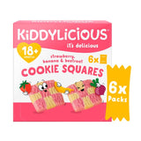 Kiddylicious strawberry, banana & beetroot cookie squares 6 x 24g pack, UK version