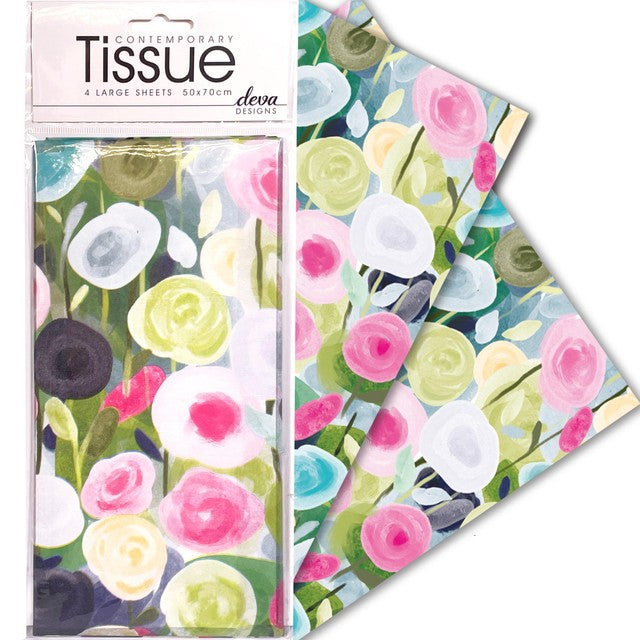 Deva Designs Blooming Blush Tissue Paper 4 Sheets - British product