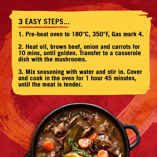 Schwartz beef bourguignon recipe mix 38g (British brand)
