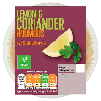 Sainsburys Lemon Coriander Houmous 200g
