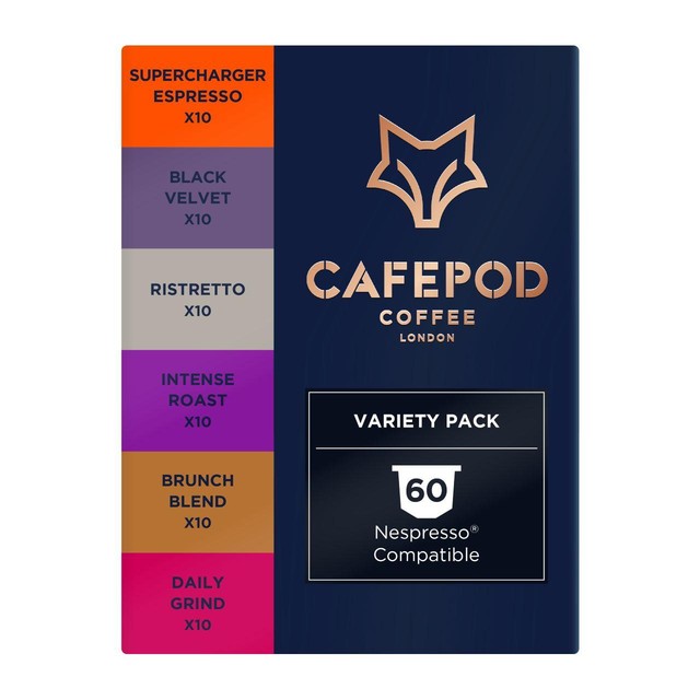 CafePod Variety Pack Nespresso compatible coffee pods 60 pods - British product