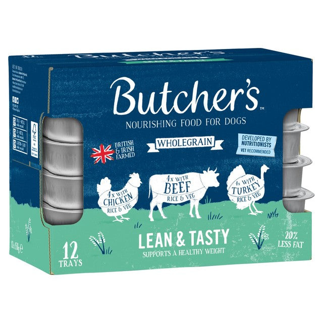 Butcher's Lean & Tasty dog food trays variety pack 12 x 150g - British product