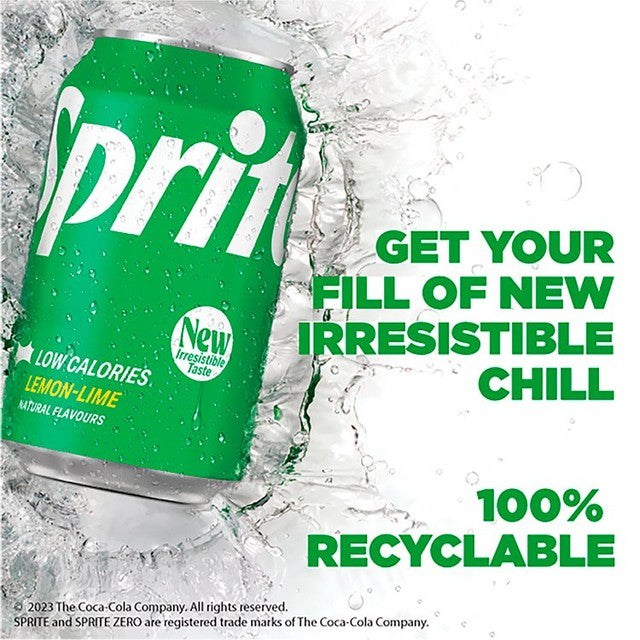 Sprite, boisson gazeuse citron-lime, 24 x 330 ml (marque britannique)