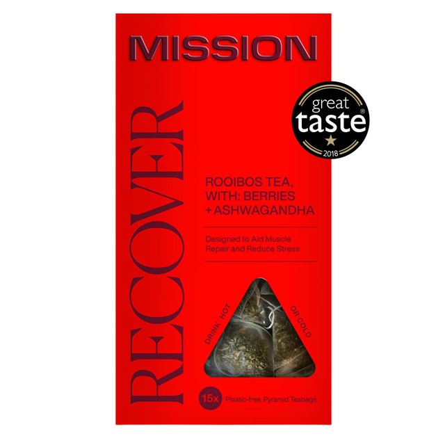 MISSION Recover Rooibos tea bags berry ashwagandha 15 pack imported from UK