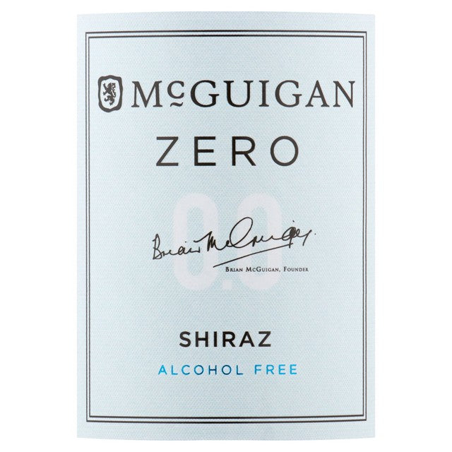 McGuigan Zero Shiraz non-alcoholic red wine 75cl, imported from the UK