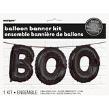 Unique Party Boo Black Foil Halloween Balloon Banner Kit - British product
