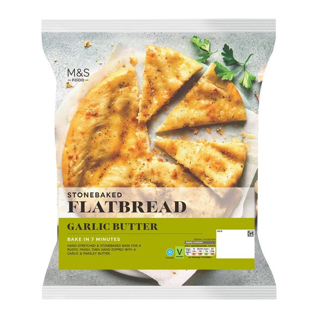 M&S garlic and parsley butter flatbread 255g, imported from the UK