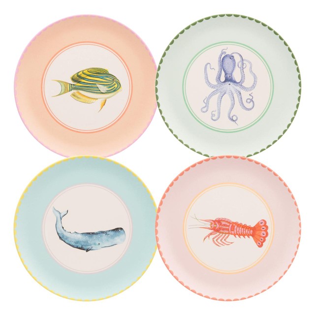Yvonne Ellen Picnic Side Plates 4 Pack (British brand)