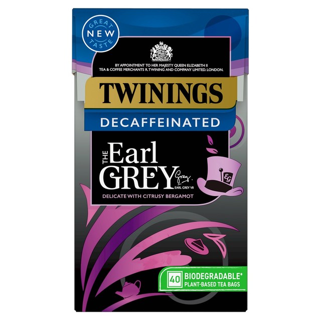 Twinings Decaffeinated Earl Grey tea bags 40 count (British brand)