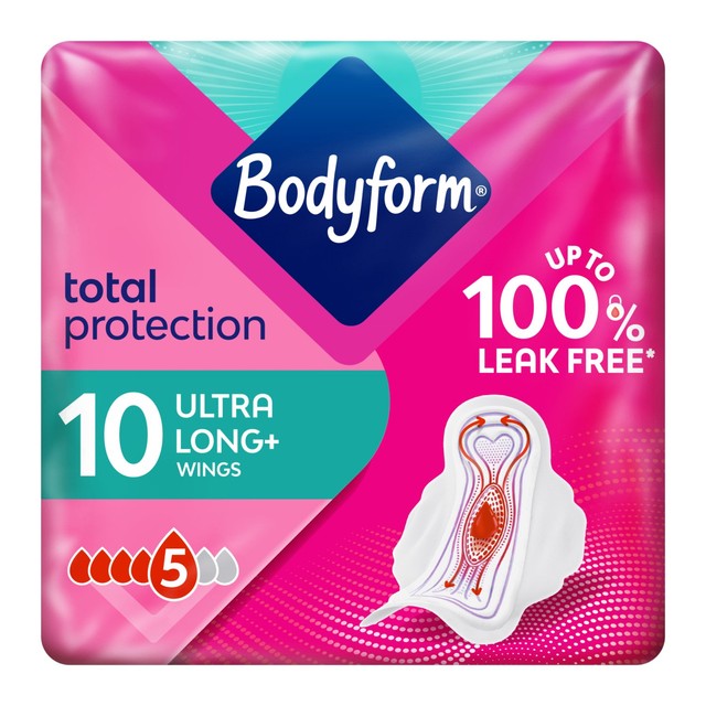Bodyform ultra long sanitary towels with wings 10 pack - British product