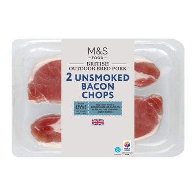 M&S M&S 2 قطعة لحم خنزير غير مدخن متربية في الهواء الطلق 206 جم - اشترِ عبر الإنترنت من McGrocer