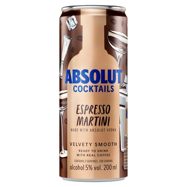 Absolut Espresso Martini canned cocktail 20cl - British product