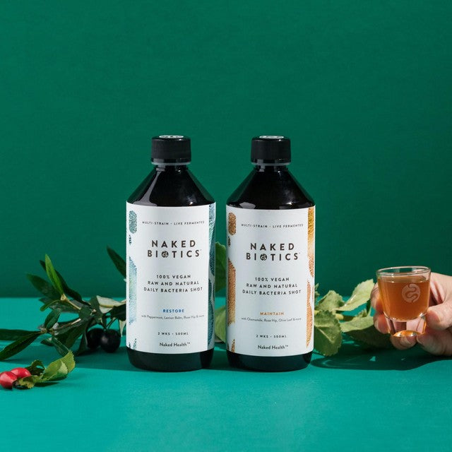 Naked Biotics Restore gut health shot 1L, imported from the UK