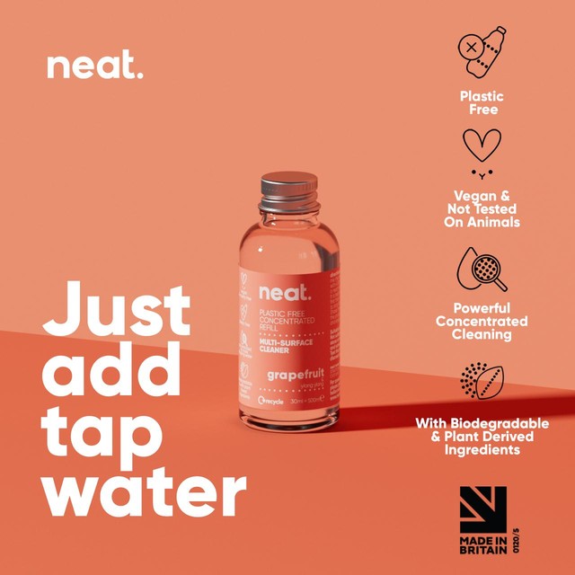 Neat Grapefruit Multi-Surface Concentrated Refill 30ml, imported from the UK