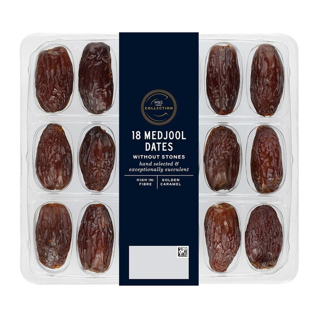 M&S Medjool dates pitted 18 pack, imported from the UK