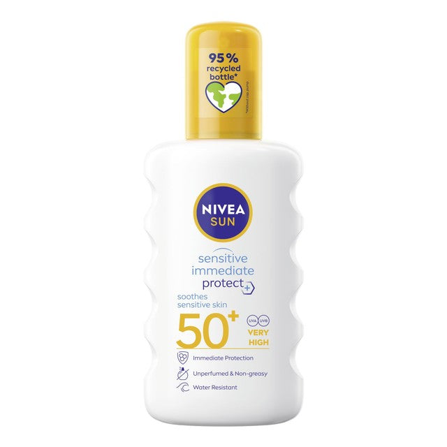 Nivea Sensitive Sun Lotion Spray SPF 50+ 200ml, imported from the UK