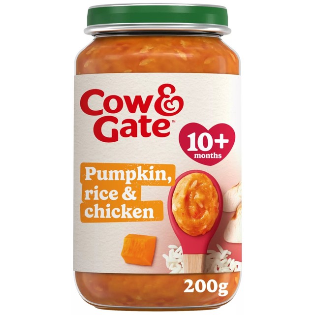 Cow & Gate pumpkin chicken rice baby food meal jar 200g - British product