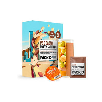Pack'd Peanut Butter & Chocolate Protein Smoothie Kits 3 x 146g