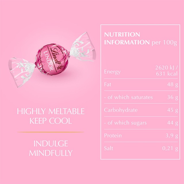 Lindt Strawberries & Cream chocolate truffles 200g, UK version