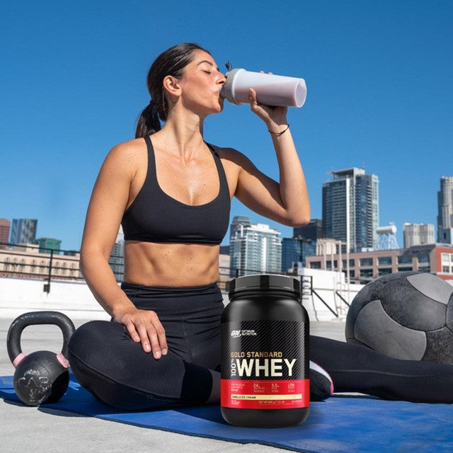 Optimum Nutrition Vanilla Ice Cream Protein Powder 900g, imported from the UK