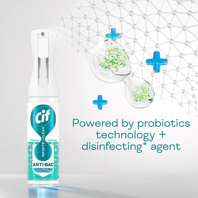 Cif Infinite Clean spray lemon and aloe vera cleaner, UK version