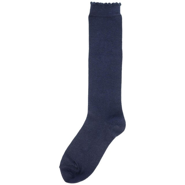 M&S girls cotton knee high socks Navy shoe size 6-8.5, imported from the UK