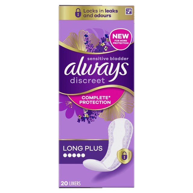 Always Discreet Incontinence Liners Plus pack of 20 - British product