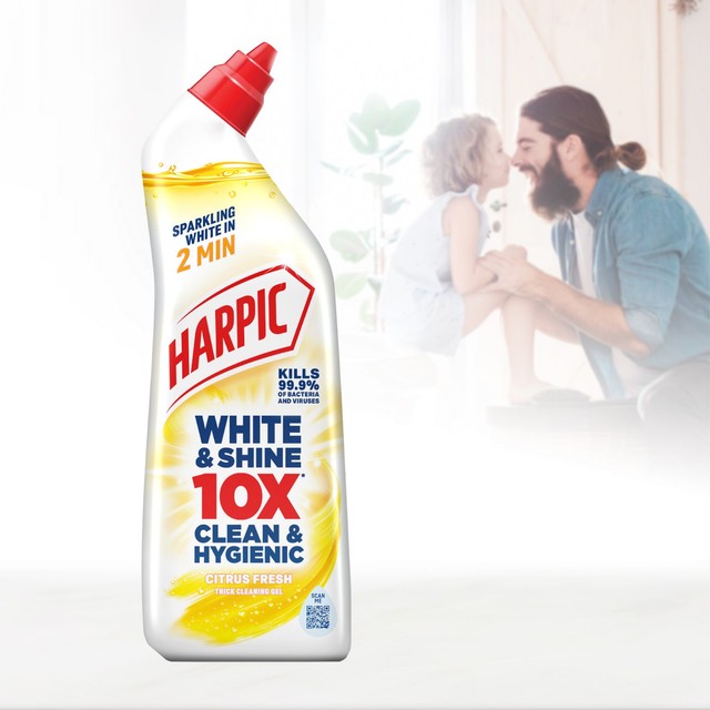 Harpic White & Shine Citrus Toilet Cleaner Gel 750ml, UK version