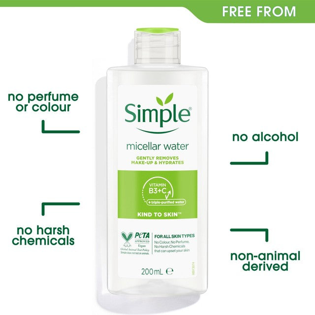 Simple micellar cleansing water 200ml (British brand)