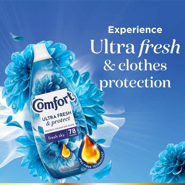 Comfort Fresh Sky fabric conditioner 78 washes - British product