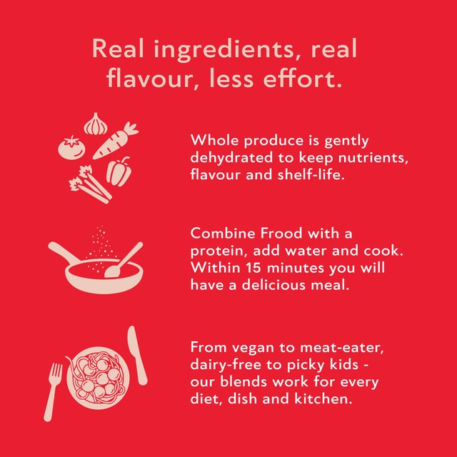 Frood Bella Bolognese Blend 80g, imported from the UK