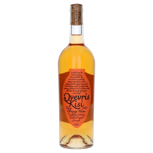 M&S Kisi Qvevris orange wine 75cl, imported from the UK