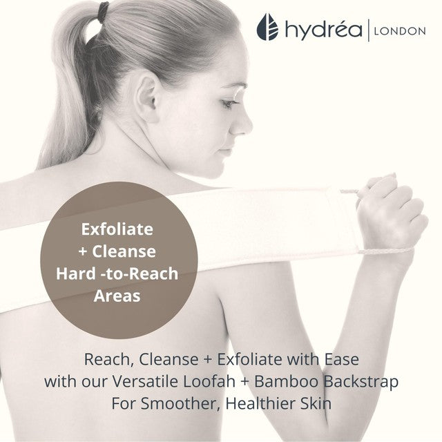 Hydréa London Bamboo & Loofah Exfoliating Back Strap, UK version