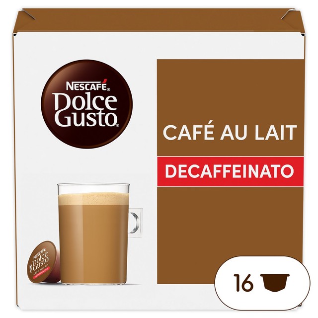 Dolce Gusto cafe au lait decaf coffee capsules 16 pack - British product