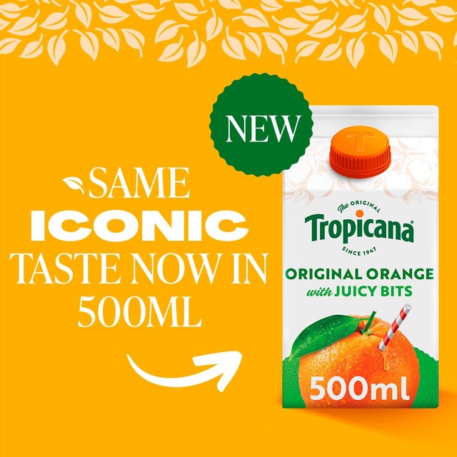 Tropicana original orange juice with bits 500ml (British brand)