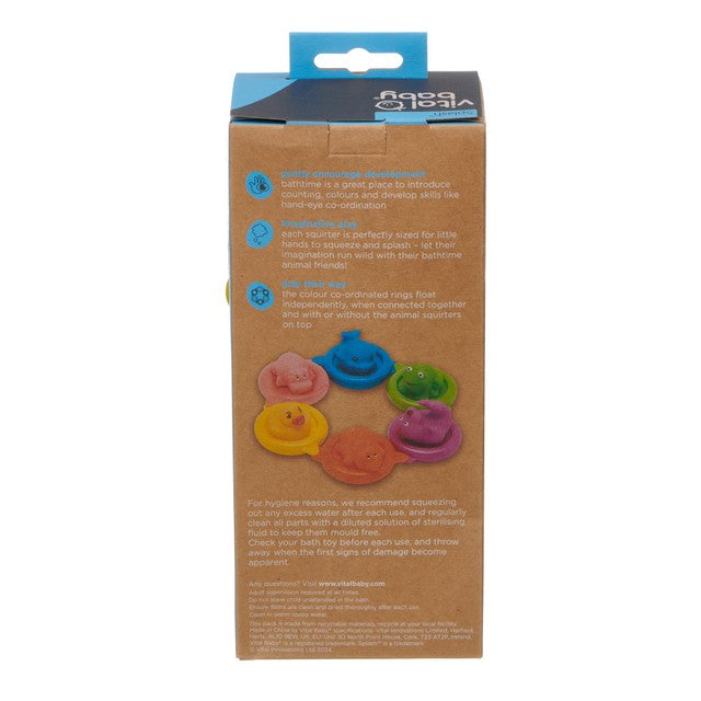 Vital Baby swim rings bath toy set with animal squirters (British brand)
