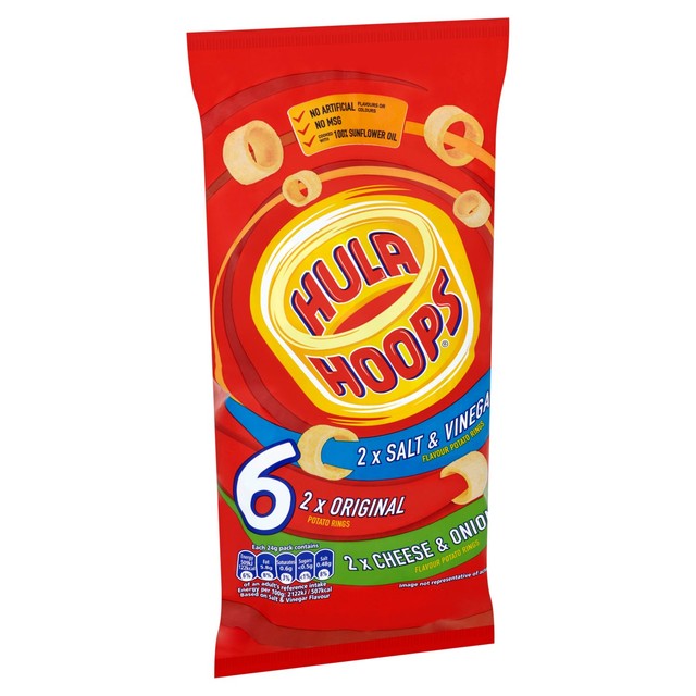 Hula Hoops crisps variety multipack 6 pack, UK version