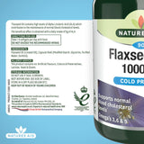 Natures Aid Vegetarian Flaxseed Oil 1000mg capsules, imported from the UK