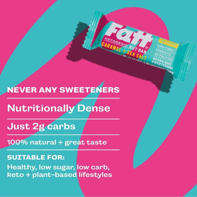 Fatt caramel nut bar sea salt ketogenic 30g - British product