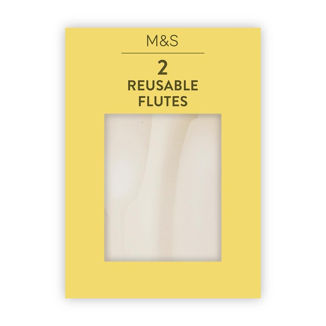 M&S reusable champagne flutes set of 2, imported from the UK