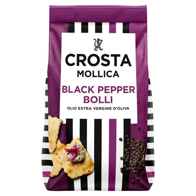 Crosta &amp; Mollica Bolli Crackers Black Pepper 150g - British product