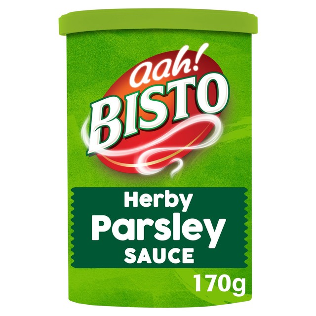 Bisto parsley sauce granules in a drum - British product