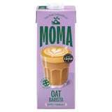 Moma unsweetened barista oat drink in a 1-liter carton, imported from the UK