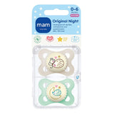 MAM Night 0-6m Baby Soother 2pk, imported from the UK