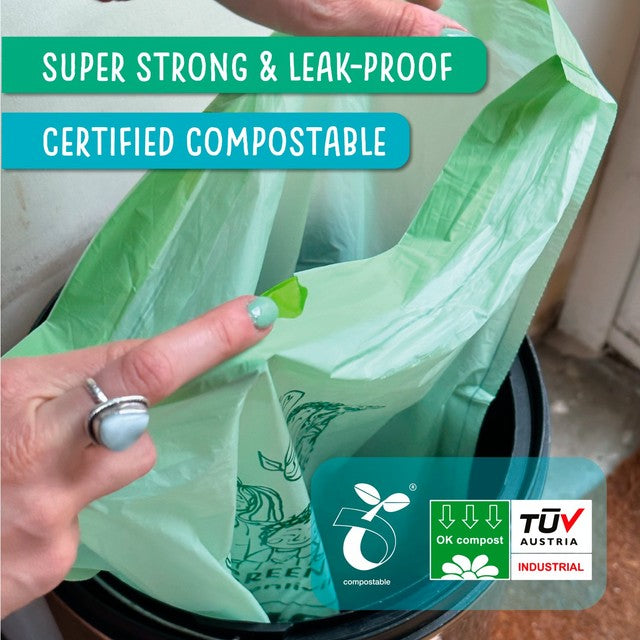 Eco Green Living drawstring compostable bin bags 40L - British product