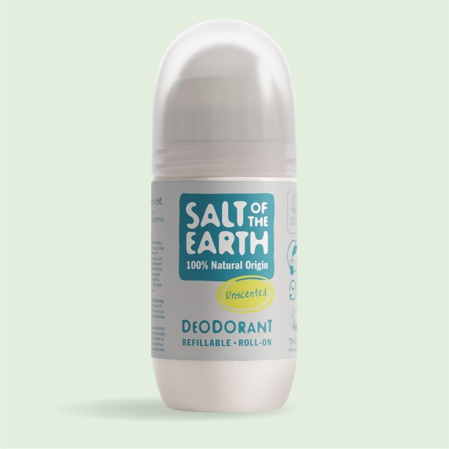 Salt of the Earth unscented natural deodorant roll-on 75ml (British brand)